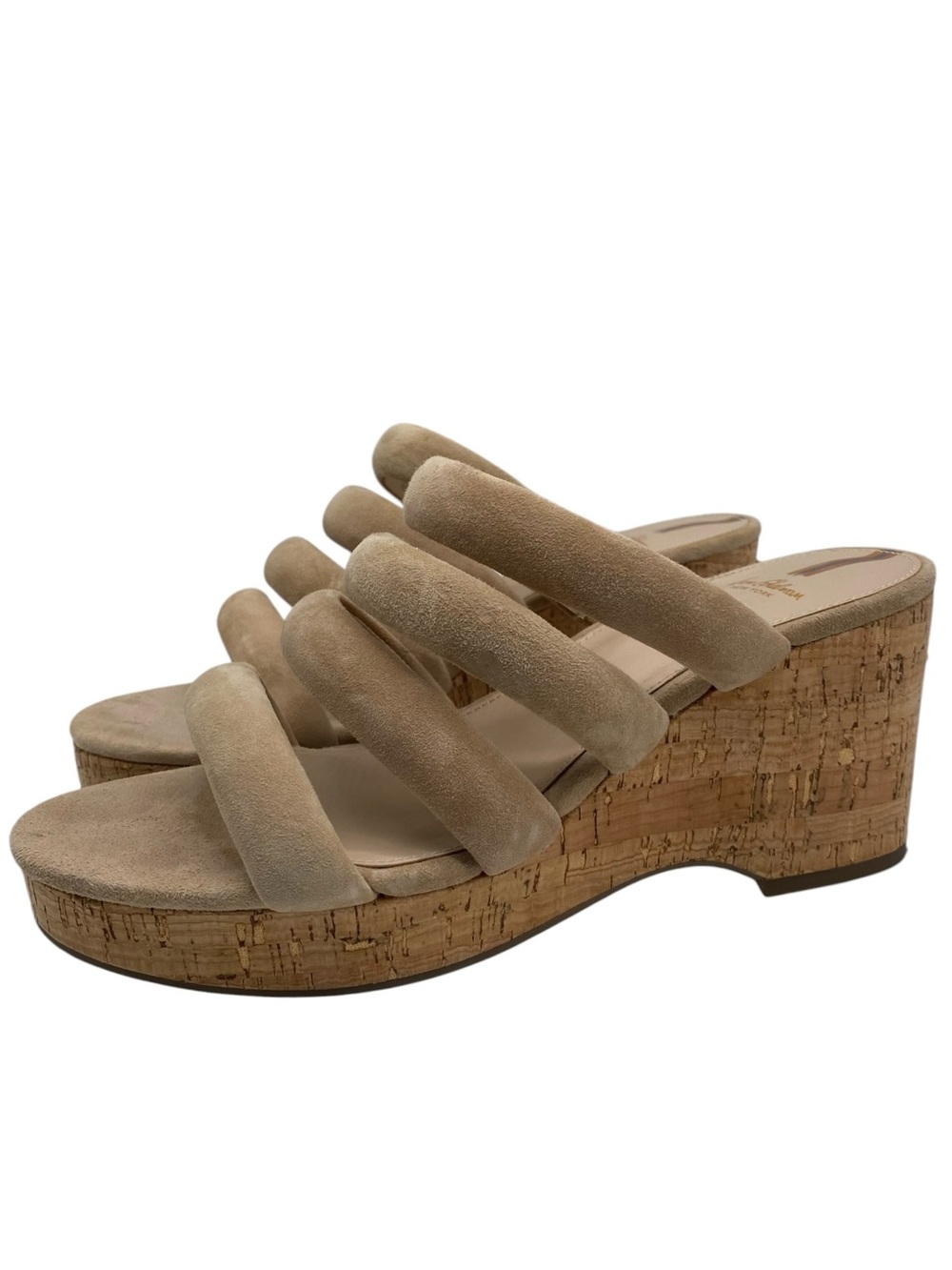 Sam Edelman Womens Shoes Yuki Sandals 9 Tan Suede Leather Wedge Slip On Casual
